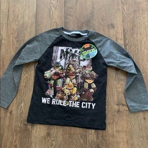 Boys TMNT grey and light grey Henley style Shirt